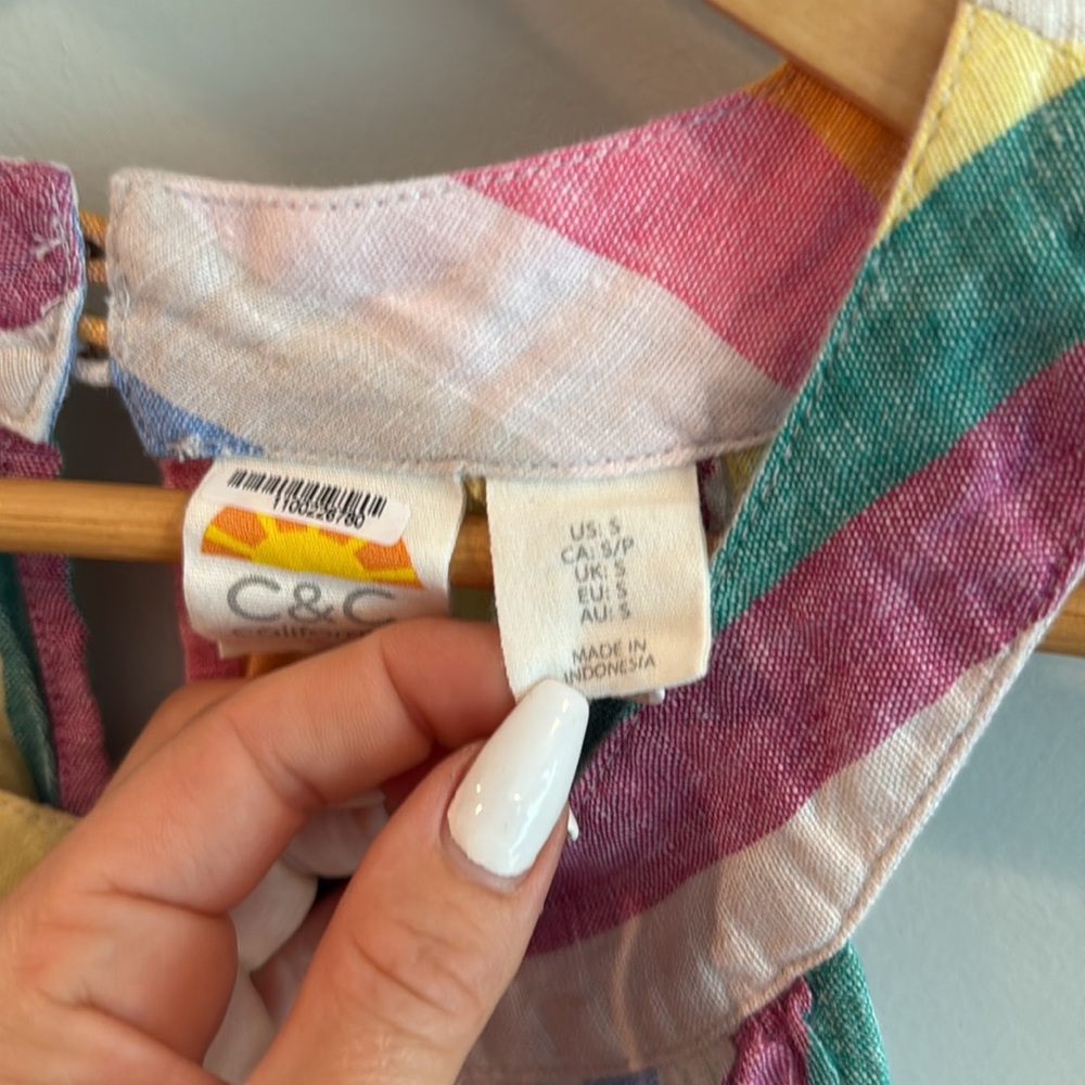 C&C California | Rainbow Striped Linen Dress - Picture 4 of 10